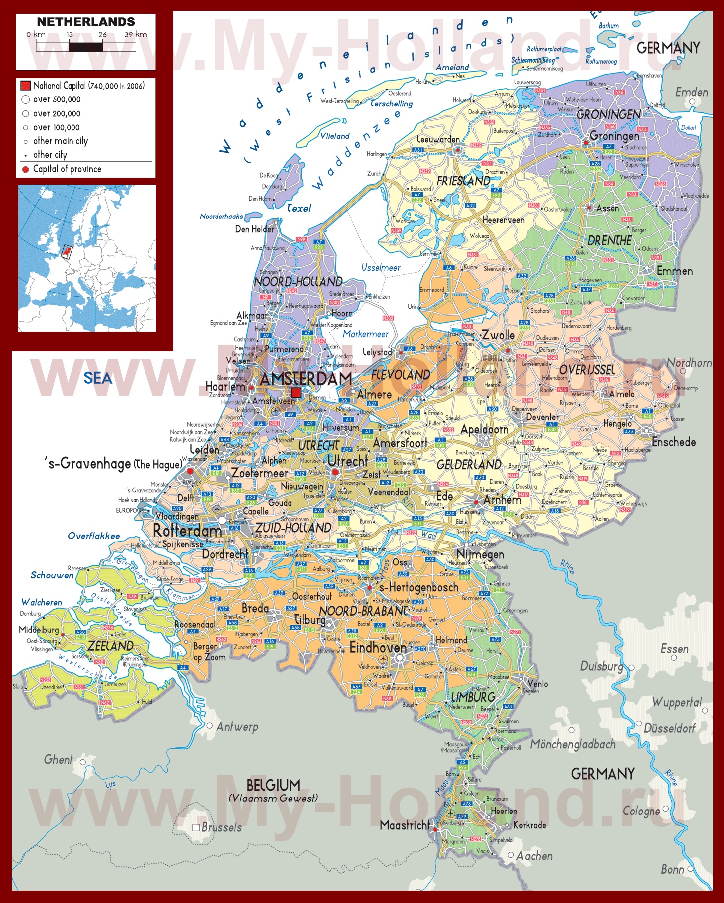 нидерланды на карте мира